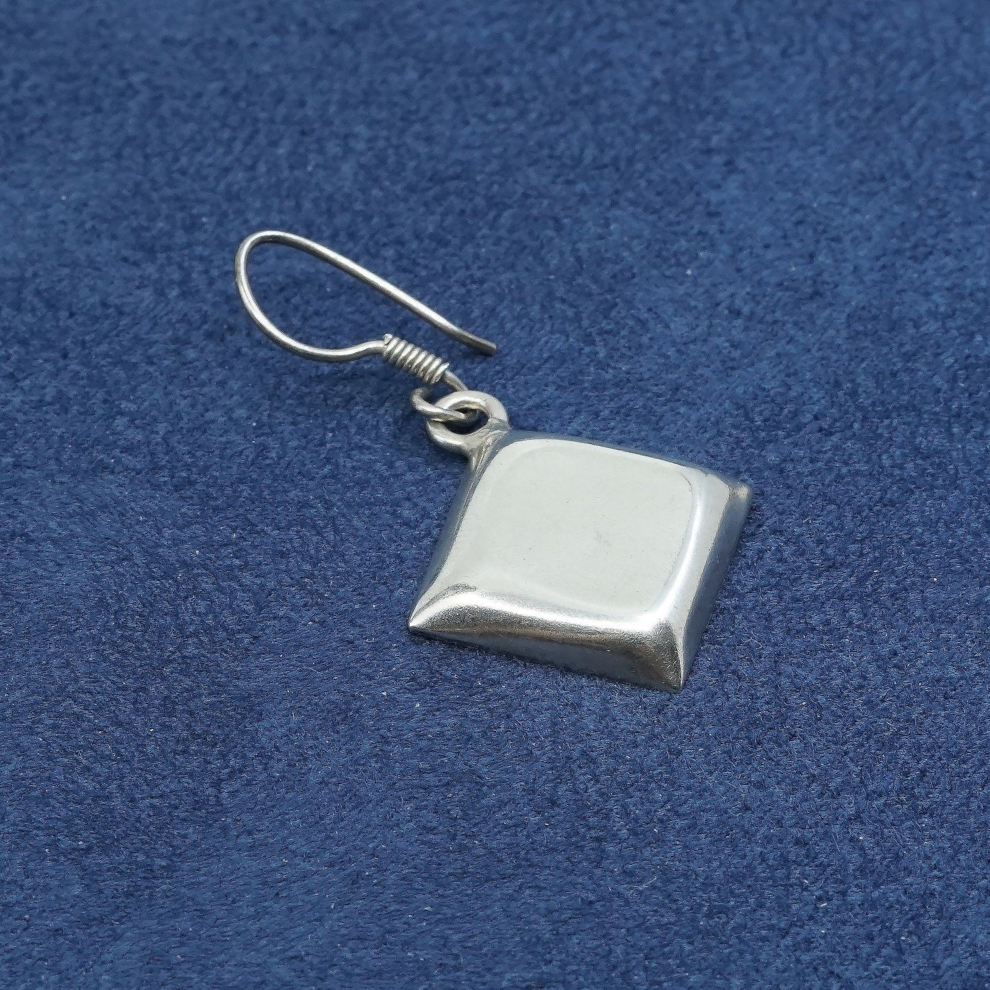 vtg sterling silver handmade earrings, mexico 925 w/ square drops,