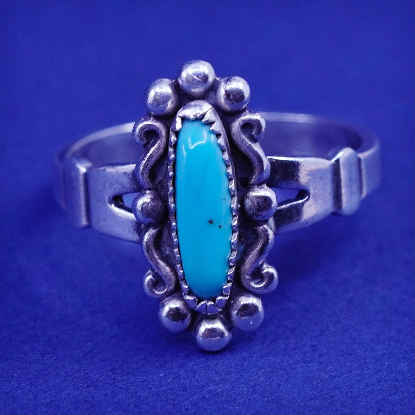 Size 5.25, bell trading post Sterling 925 silver ring Native American turquoise