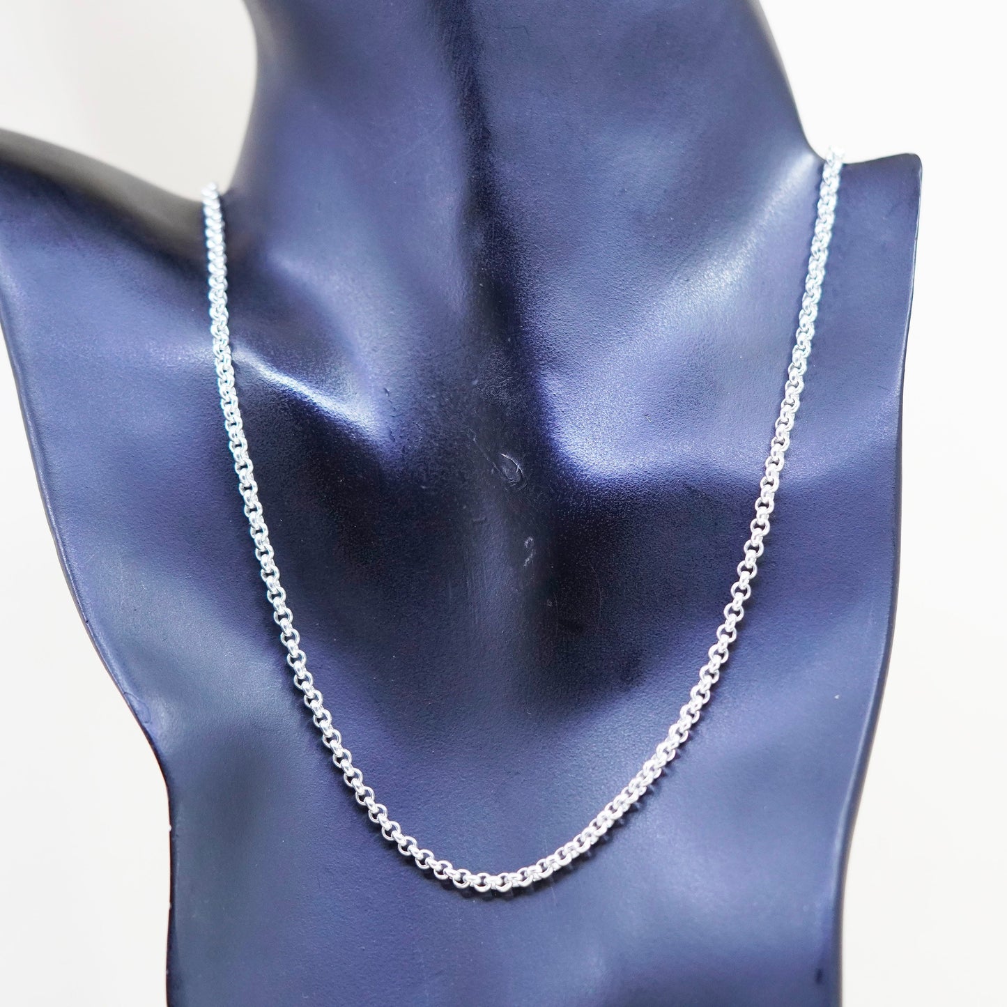 18”, 3mm, Vintage sterling silver circle chain, 925 necklace