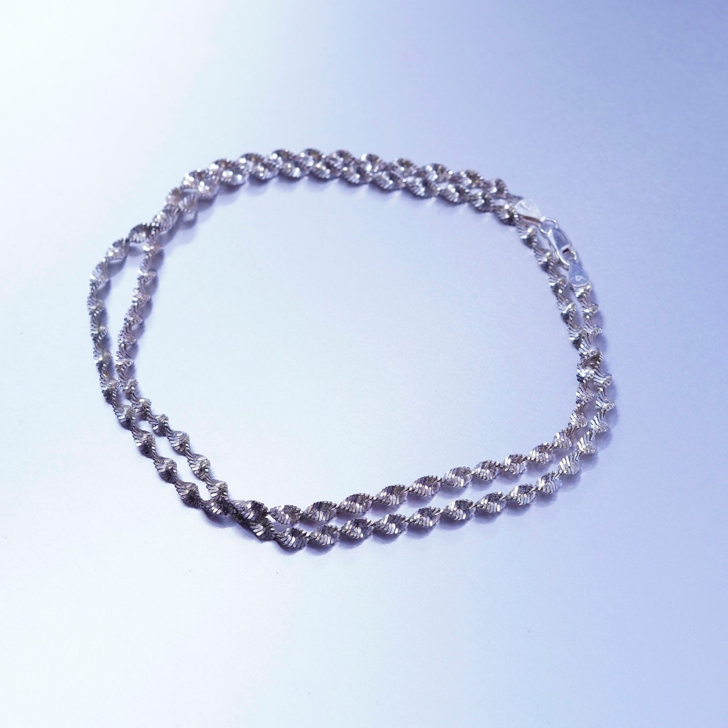 25” 5mm, vintage Italy IBB Sterling 925 silver herringbone chain necklace