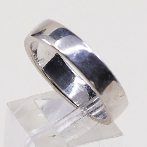 Size 11.5, Vtg Sterling Silver Handmade Wedding Ring, Solis 925 Silver Band