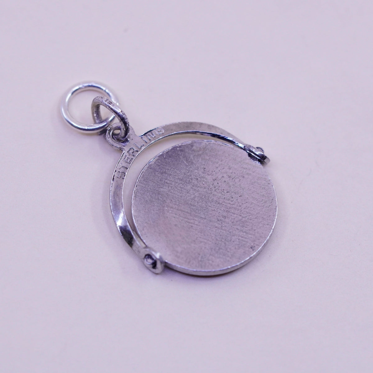 vtg Sterling 925 silver handmade pendant New York Empire State spinner charm