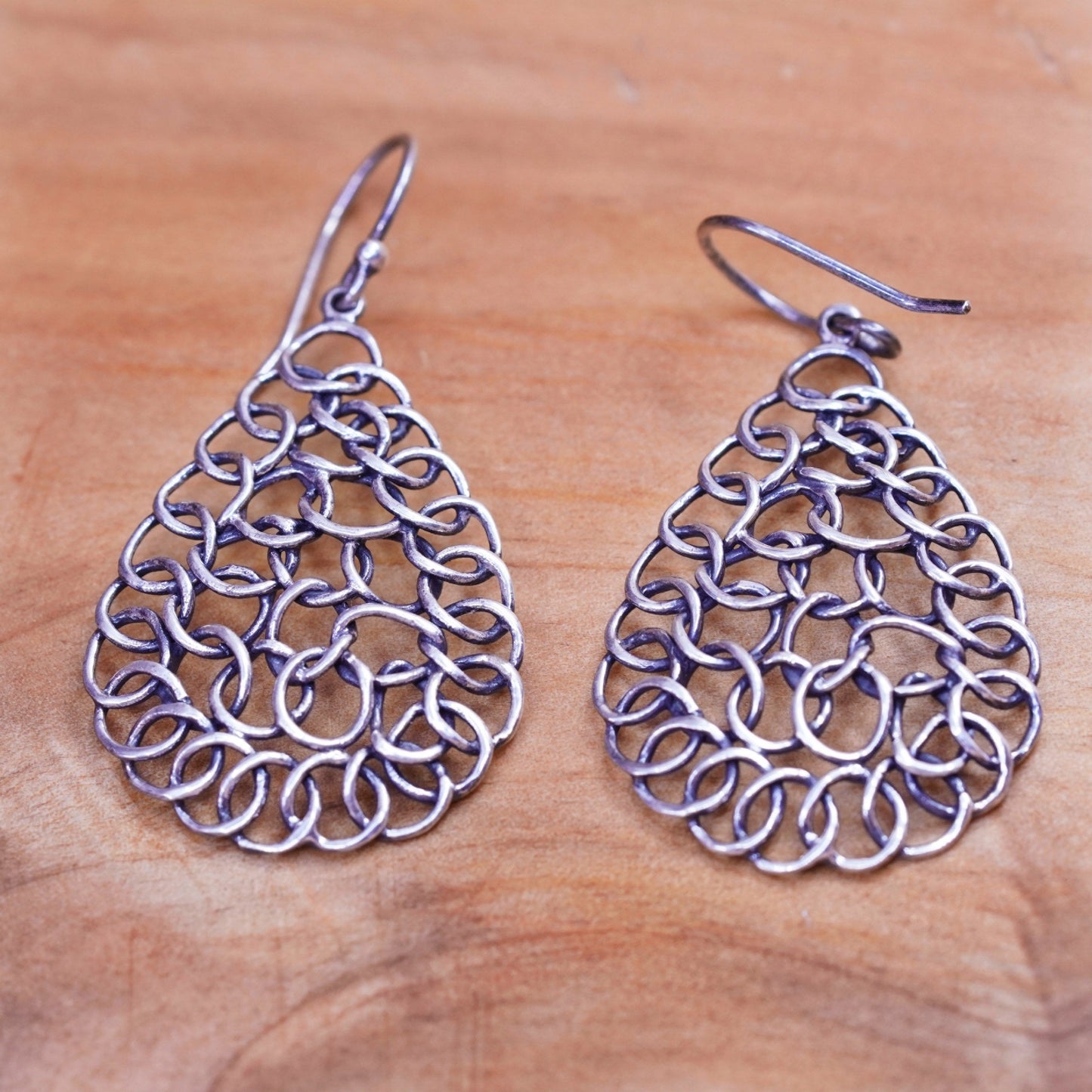 Retired Silpada Sterling 925 Silver W1519 925 Hammered mesh wired Earrings