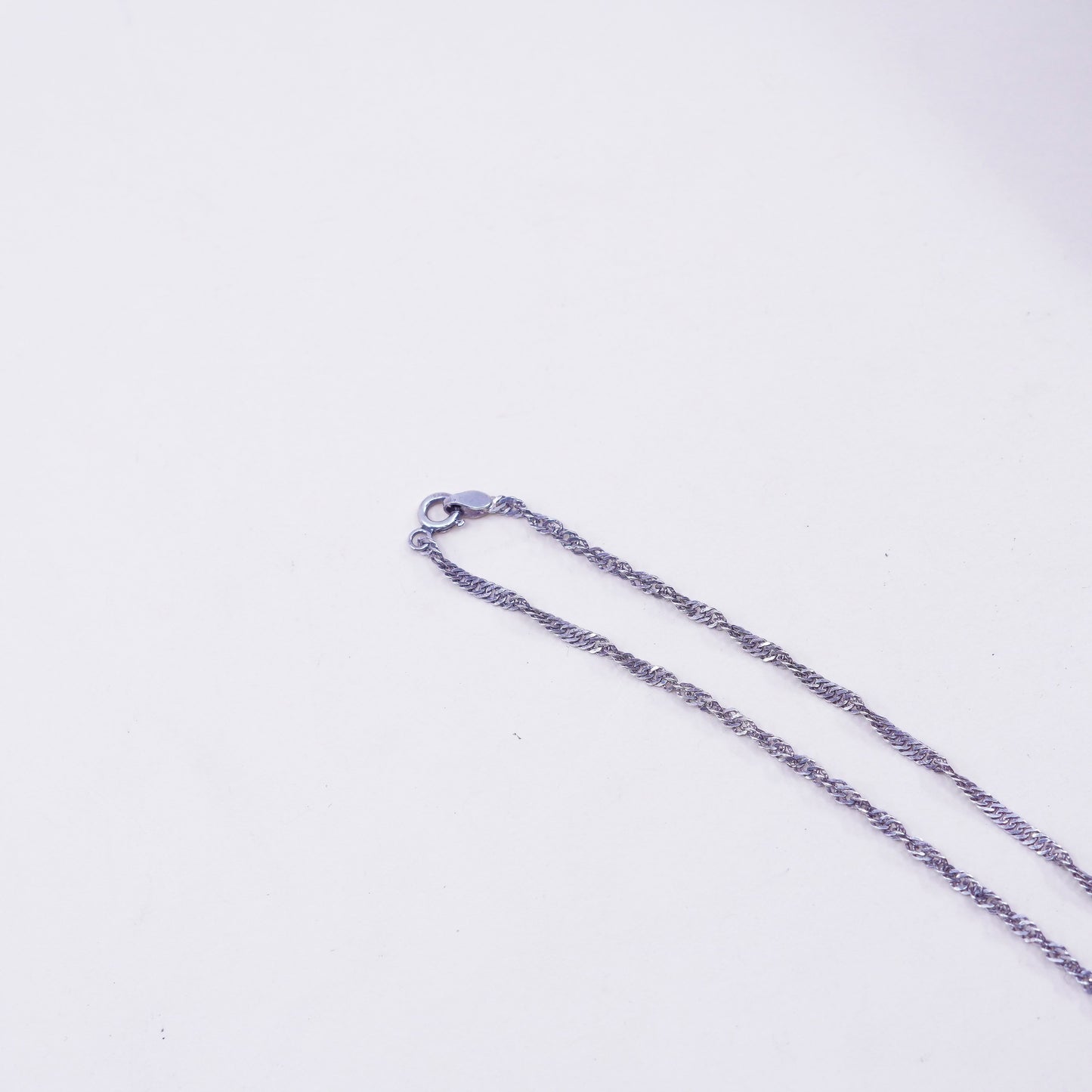10”, vtg sterling silver bracelet, 925 twisted curb chain anklet turtle charm