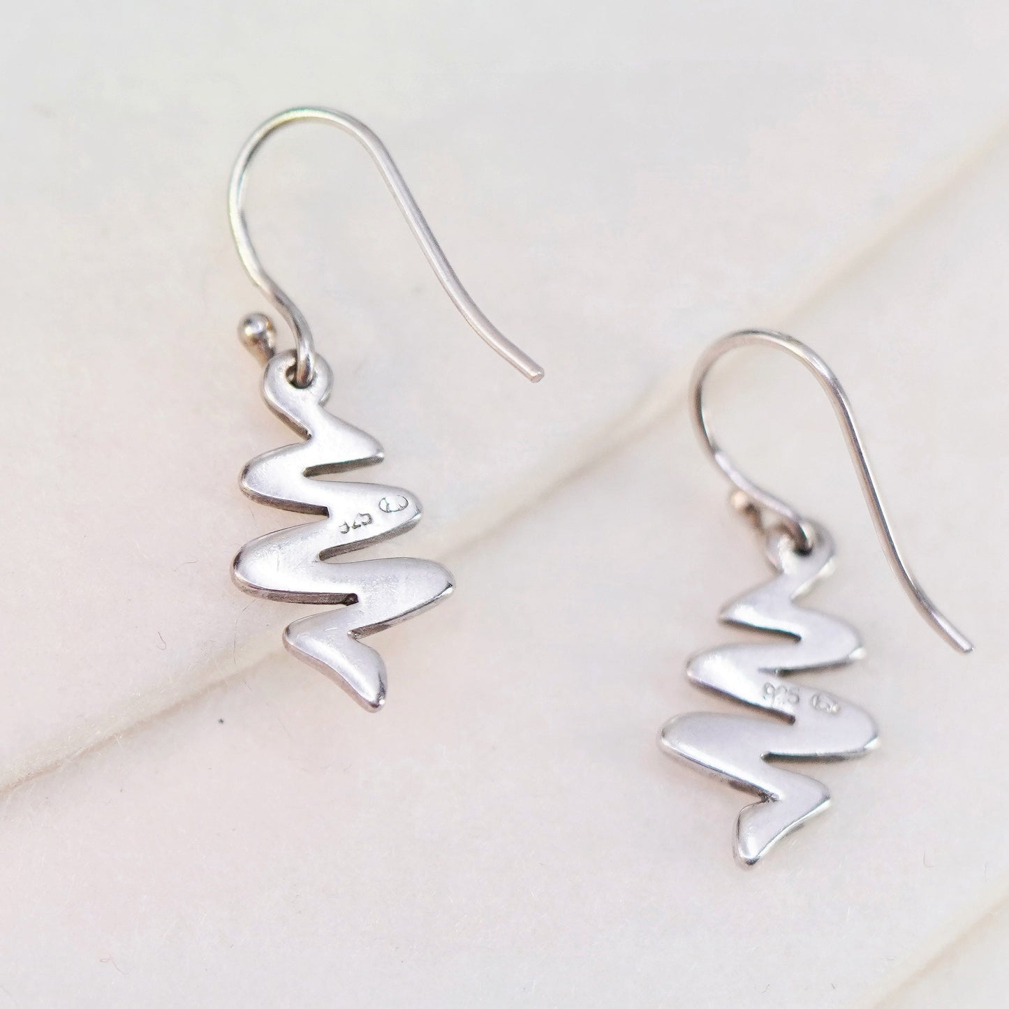 Vintage Italian Sterling 925 silver tornado earrings