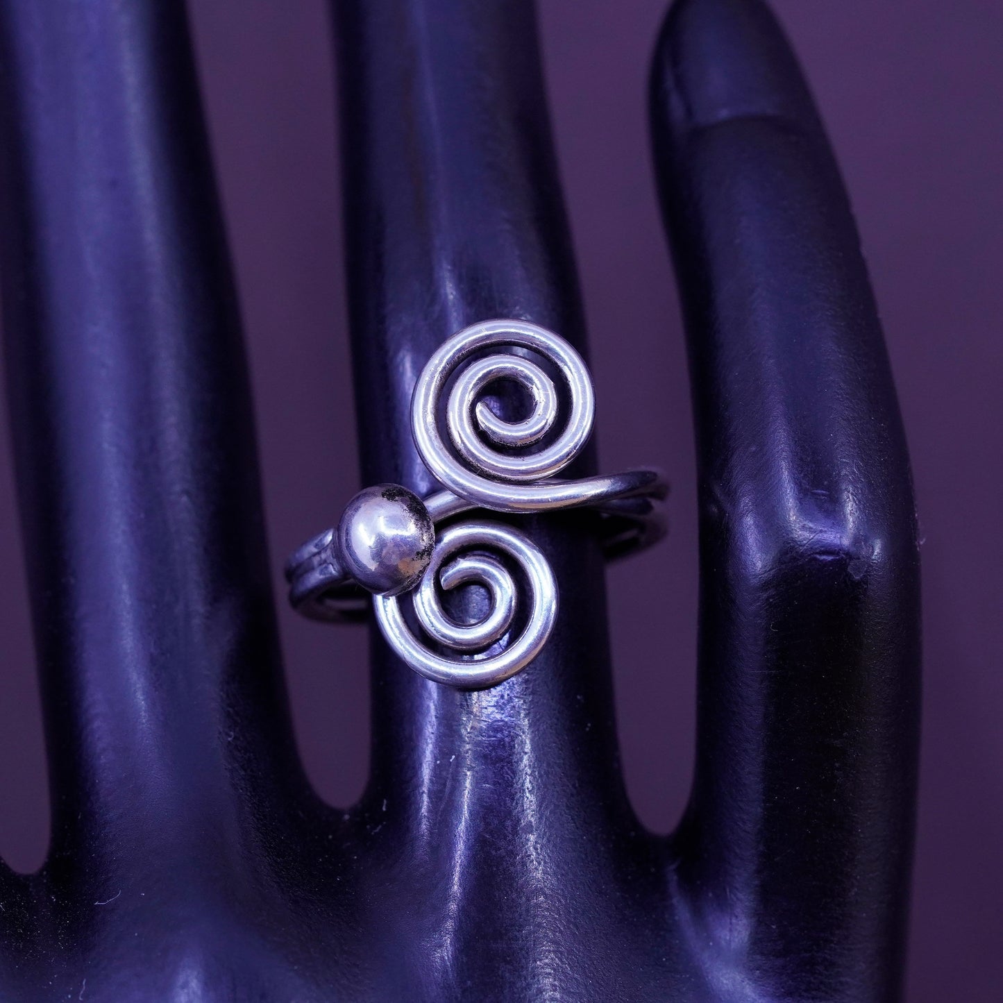 Size 6.5, Sterling silver handmade ring, southwestern 925 filigree swirl band