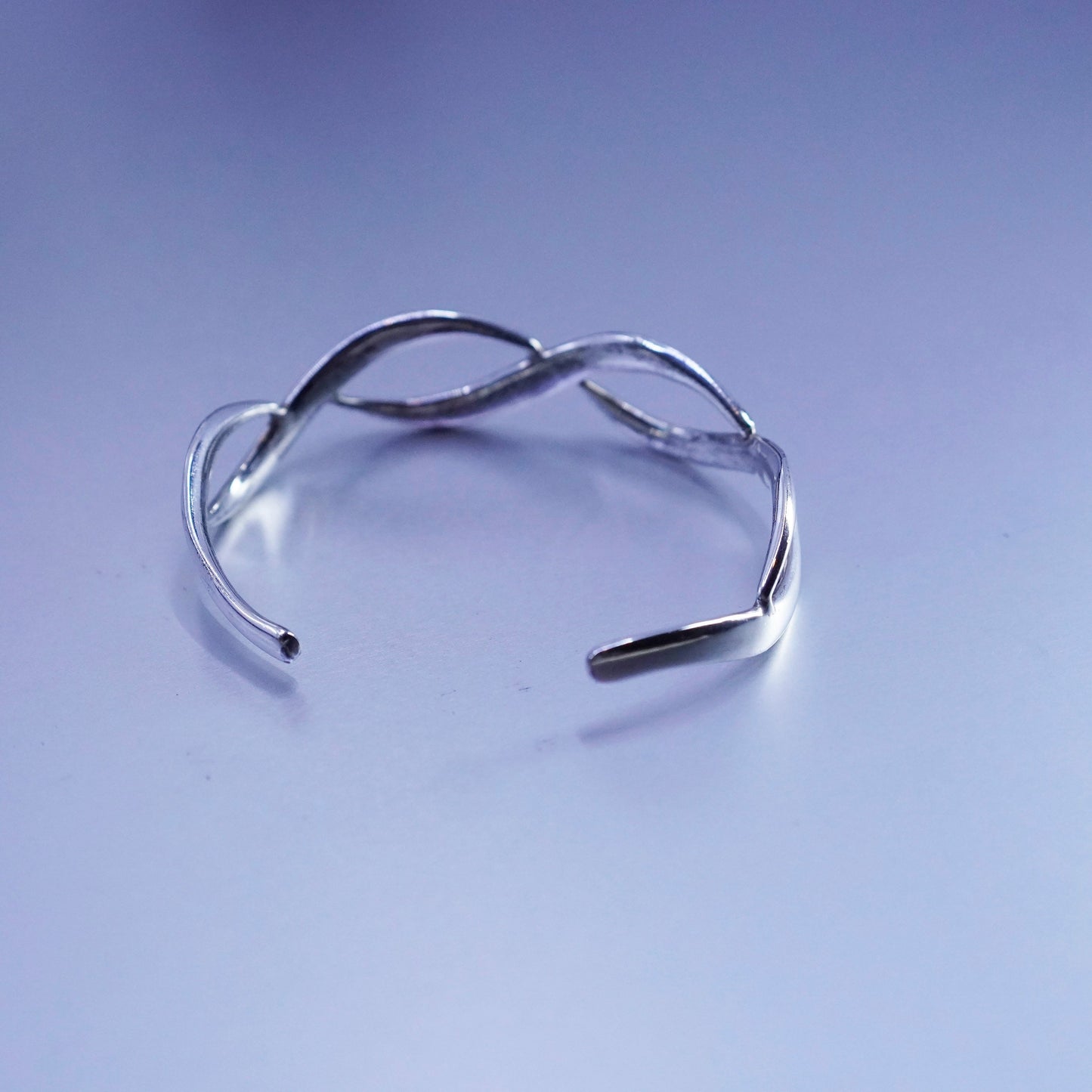 6.75”, Vintage Sterling 925 silver handmade bracelet, twisted cuff
