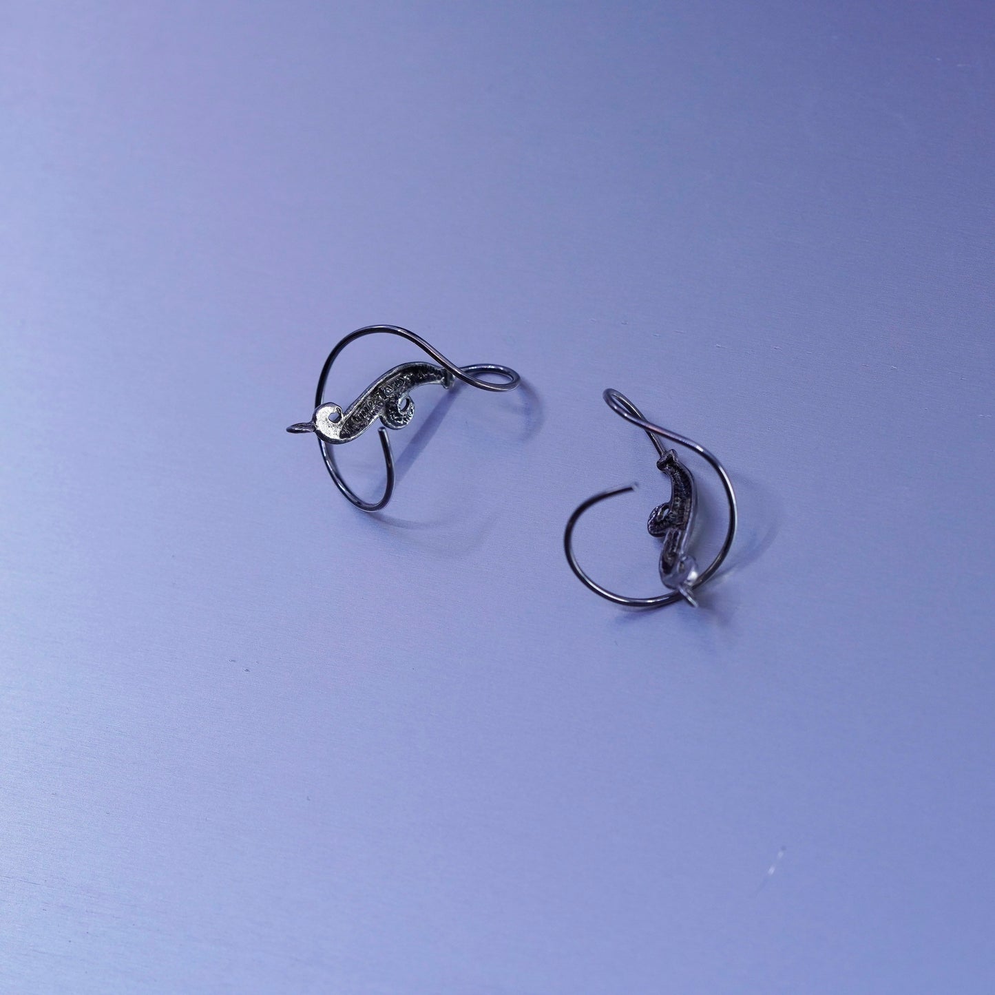 Vintage Sterling 925 silver handmade swirly earrings