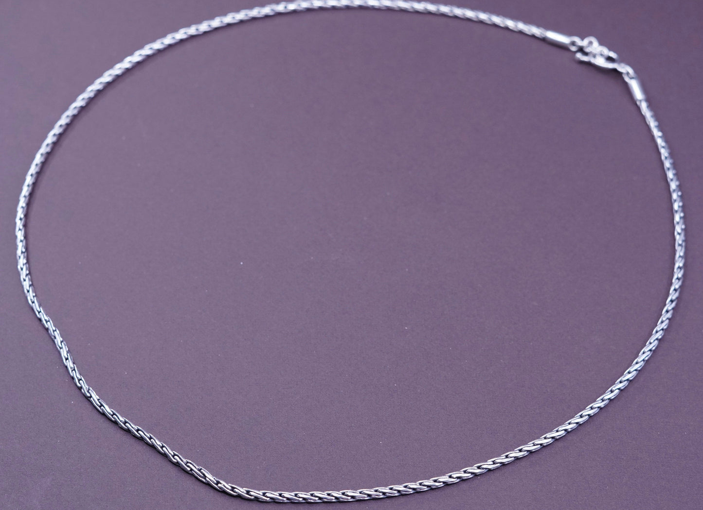24”, 3mm, vintage Sterling silver handmade necklace, 925 rope snake chain