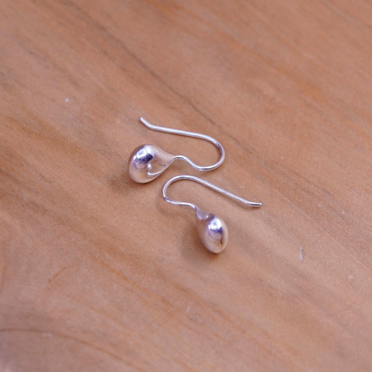 Vintage Sterling silver handmade earrings, Mexico 925 teardrop drops