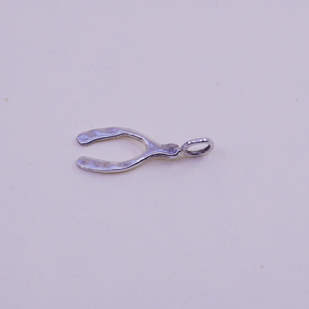 Vintage sterling silver wishbone charm, 925 pendant