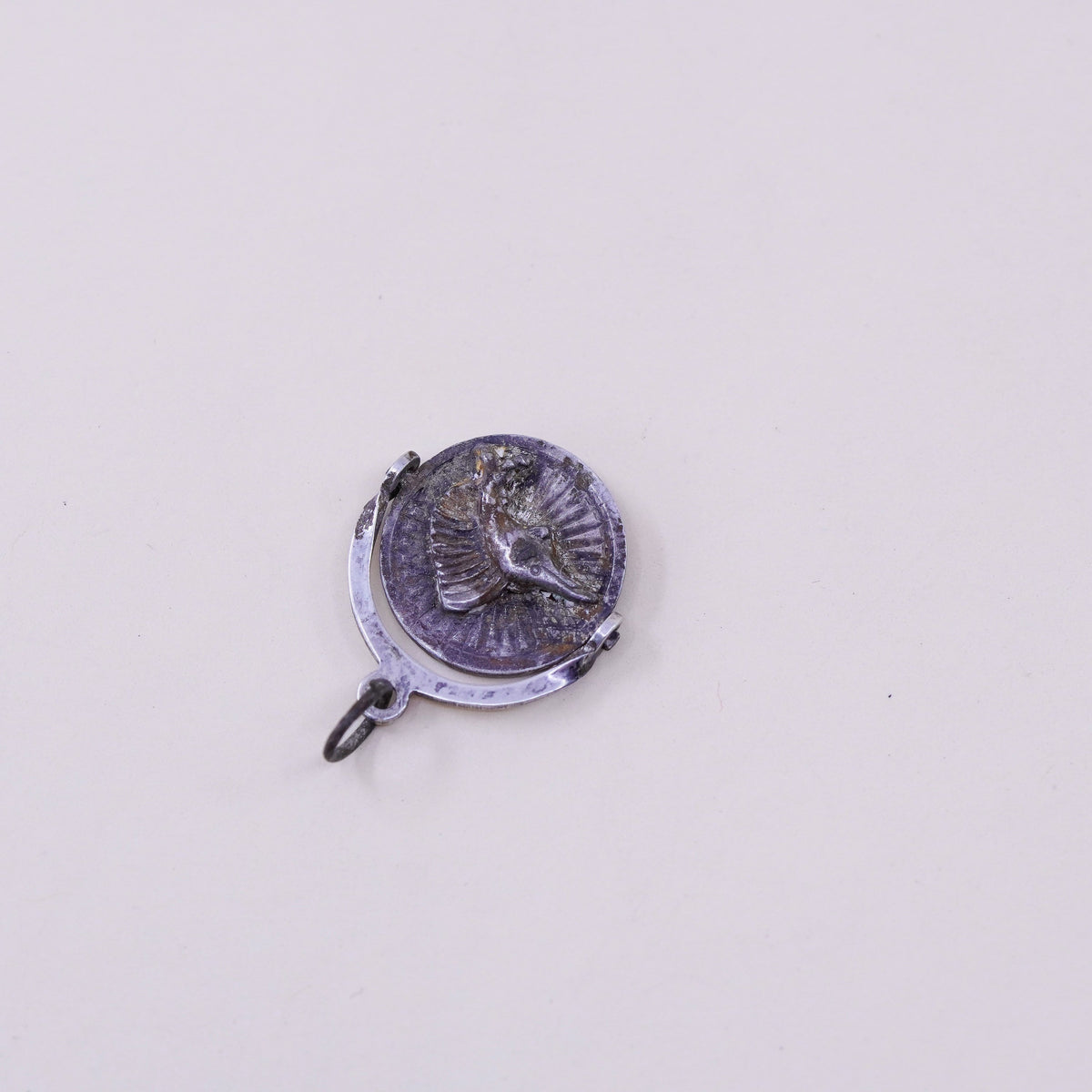 Vintage sterling silver handmade pendant, 925 charm swordfish