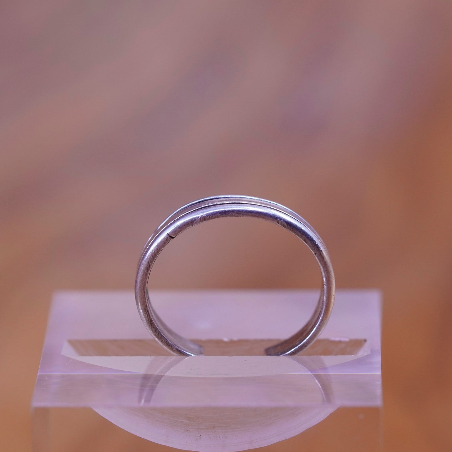 Size 3, vintage Sterling silver handmade ring, solid 925 silver band, open end