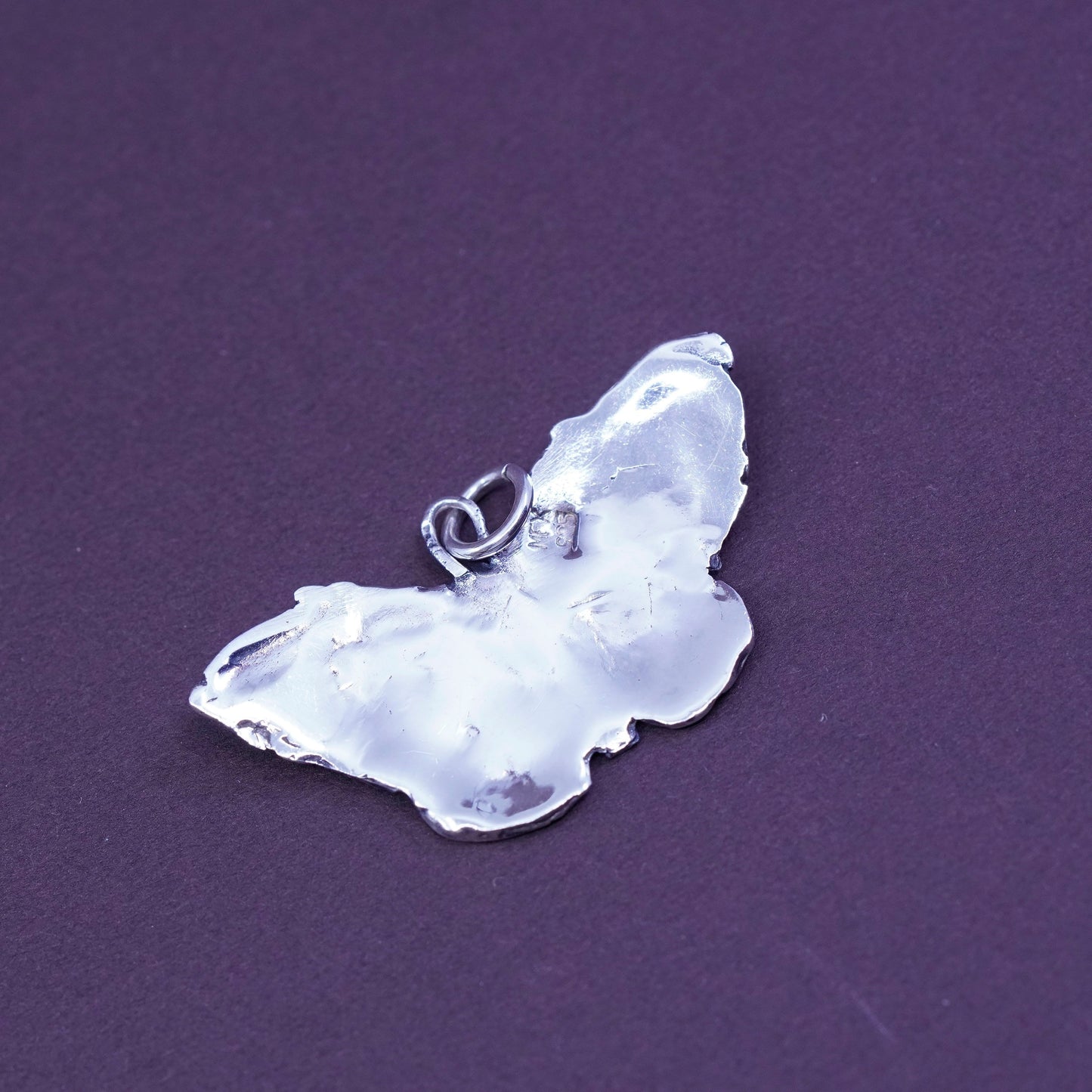 Vintage mexico Sterling 925 silver handmade pendant, filigree butterfly pendant