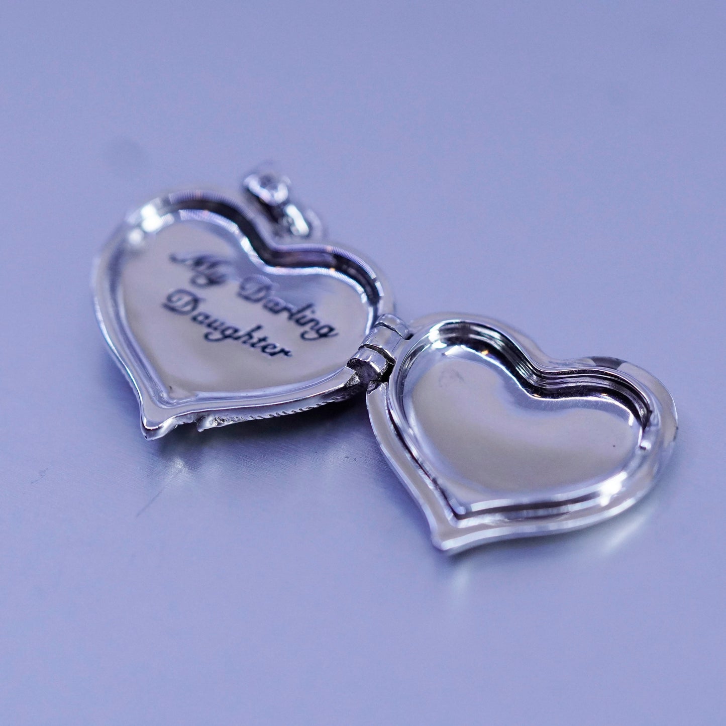 BGE 925 sterling Silver Heart photo locket Pendant “my daughter, i love you