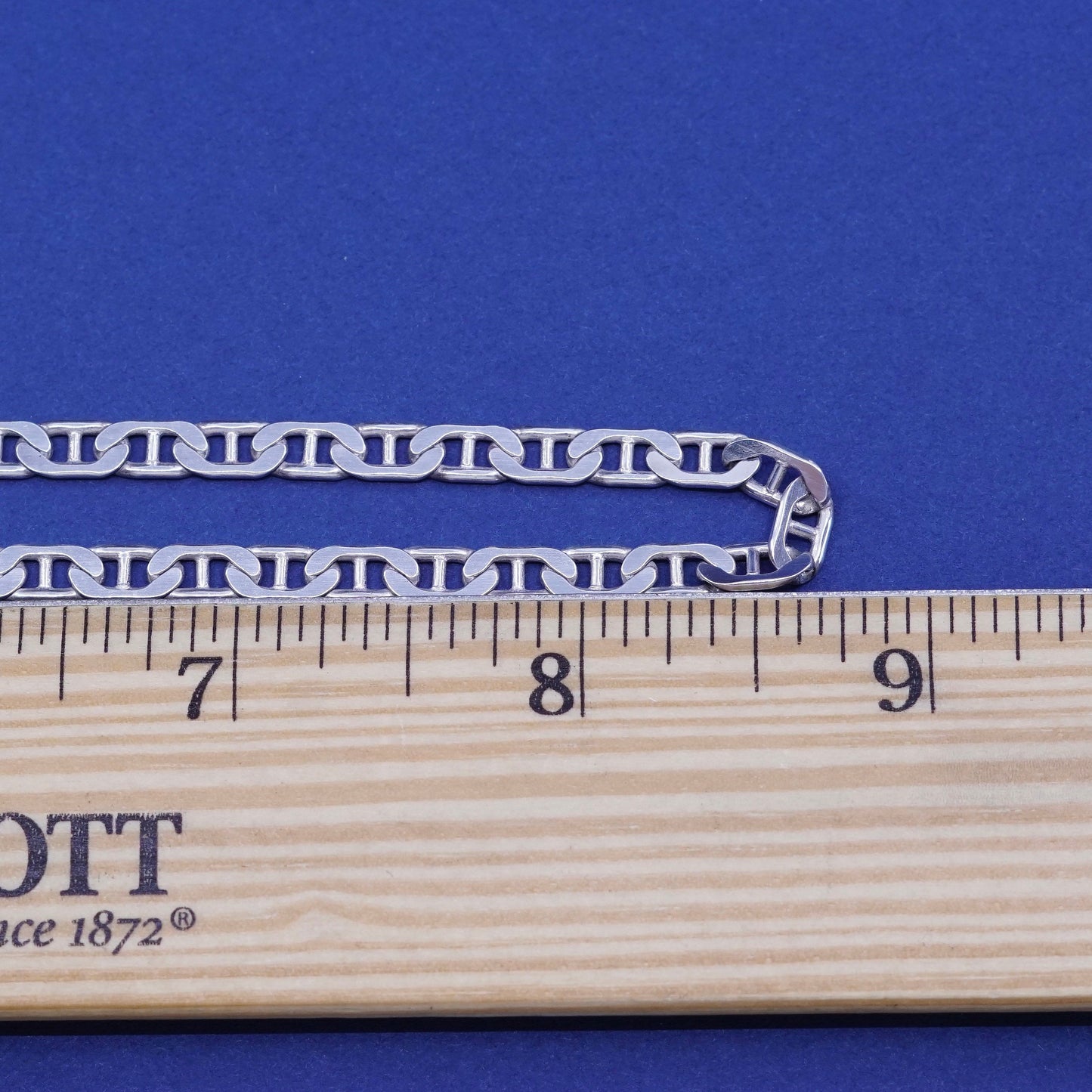 18”, 5mm, vintage ACI Sterling silver handmade necklace, 925 anchor link chain