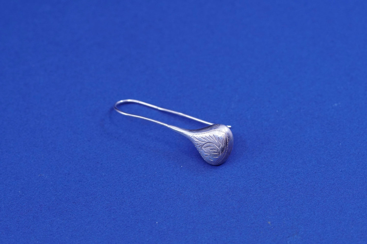 Vintage sterling silver handmade earrings, 925 textured teardrop drops