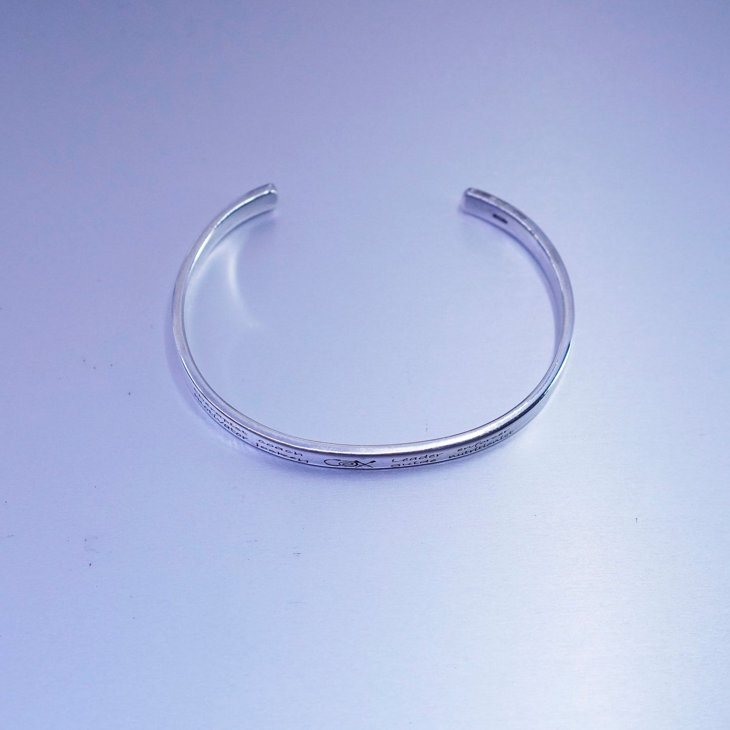 6.75”, Sterling 925 silver bracelet, quote cuff therapist coach motivator jokey
