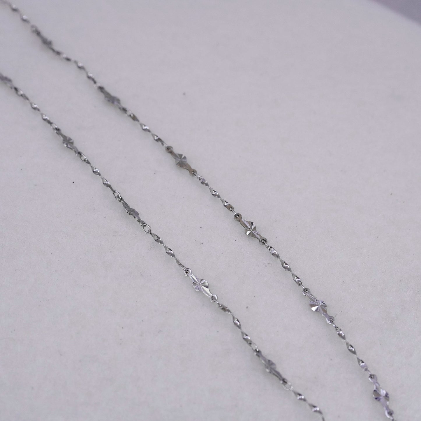 16” 2mm, vintage Italy Sterling 925 silver bar chain necklace