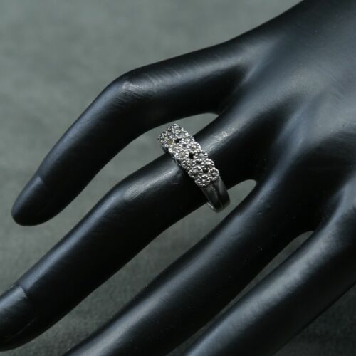 Sz 7, Vtg Sterling Silver Handmade Ring, 925 Silver Band with marcasite inlay