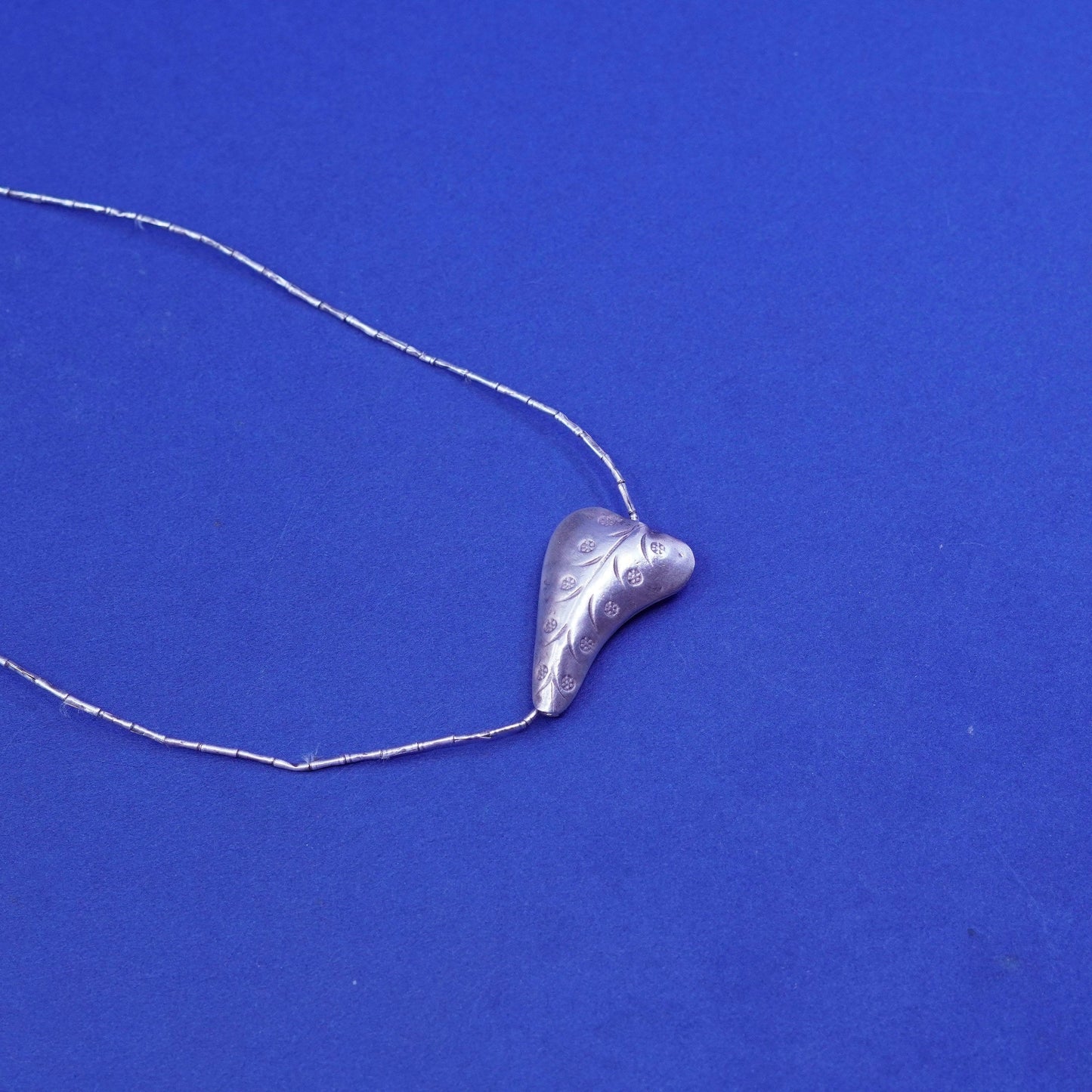 16”, j Jill liquid Sterling 925 necklace, liquid silver chain with leaf pendant