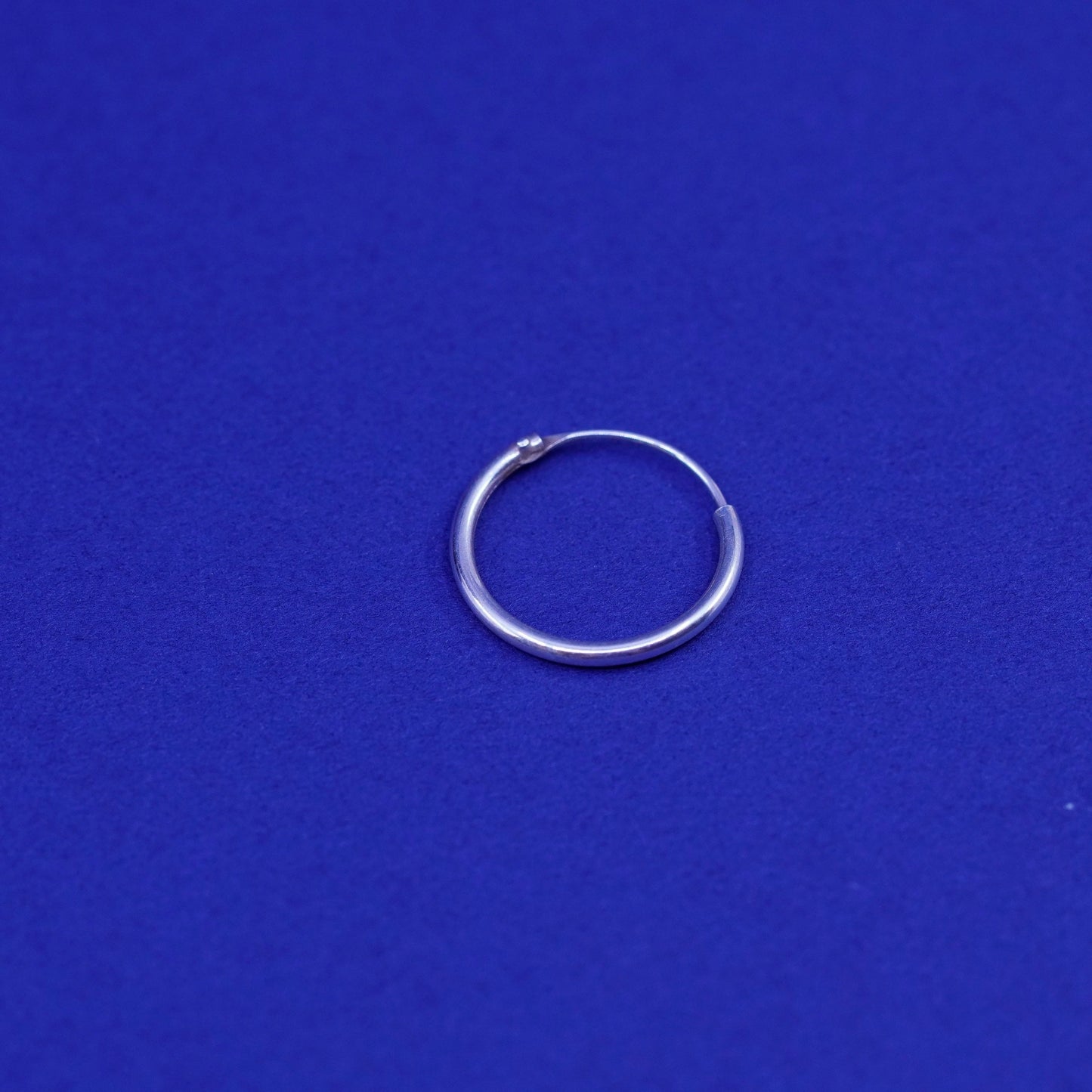 0.5”, vintage Sterling silver handmade hoop earrings, fine 925 huggie