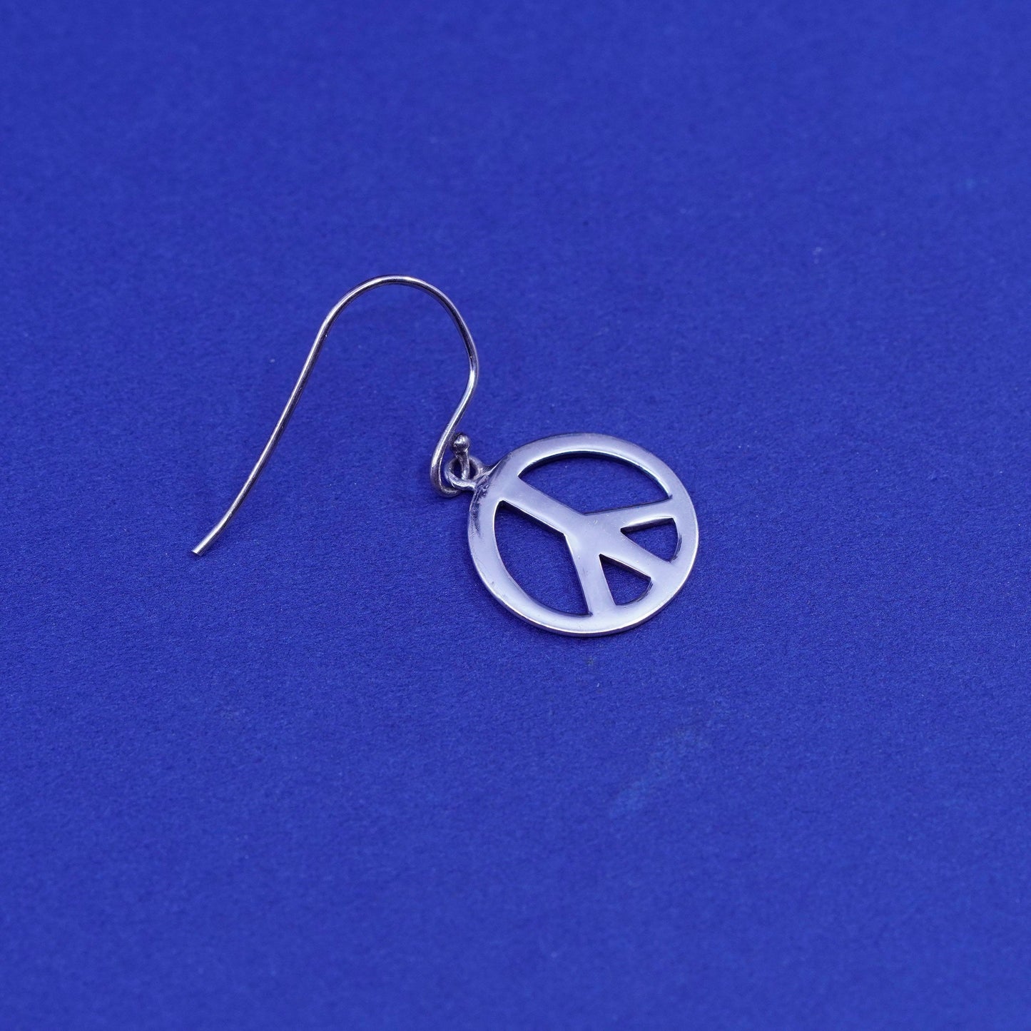 Vintage sterling 925 silver handmade earrings, CND peace sign