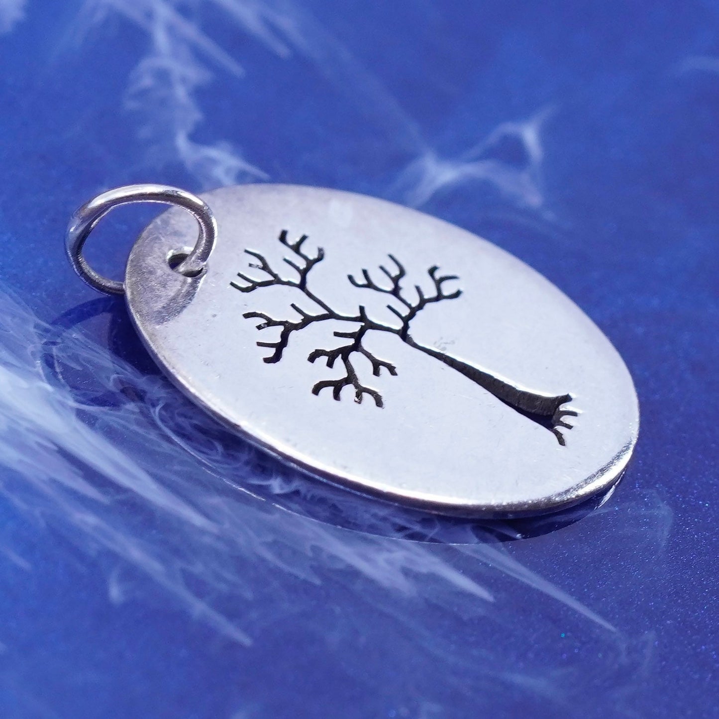 Vintage Sterling silver handmade pendant, 925 Christmas tree charm