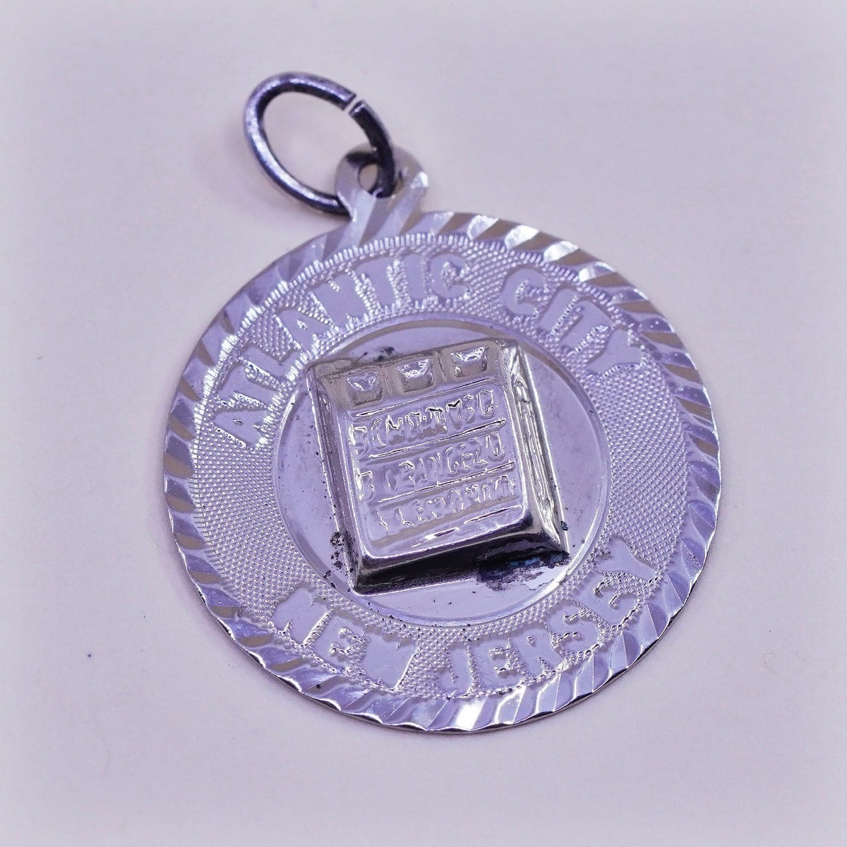 Vintage sterling silver charm, 925 New Jersey Atlantic City pendant