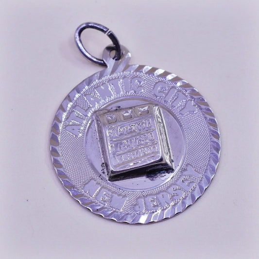 Vintage sterling silver charm, 925 New Jersey Atlantic City pendant
