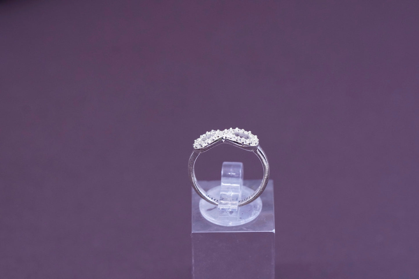sz 7, Sterling silver handmade ring with Cz, 925 infinity band “infinite love"