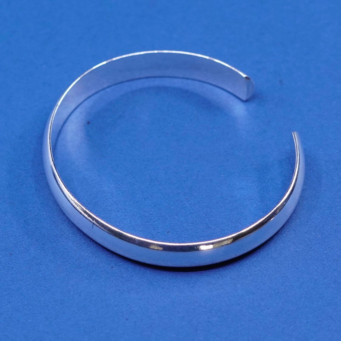 6.5", vtg sterling silver handmade bracelet, modern 925 cuff, stamped 925