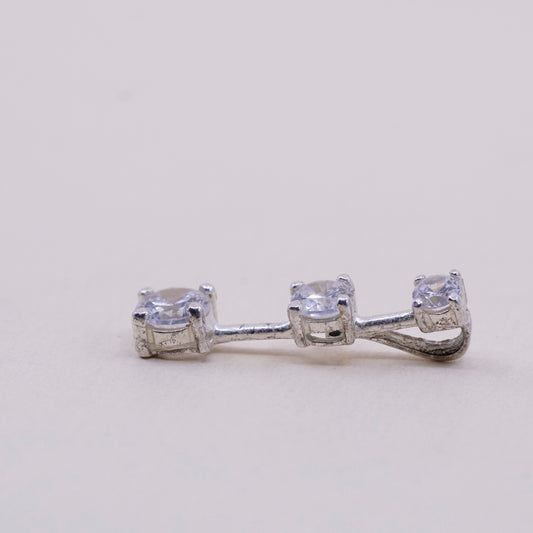 Vintage sterling 925 silver cz pendant, stamped 925 WC