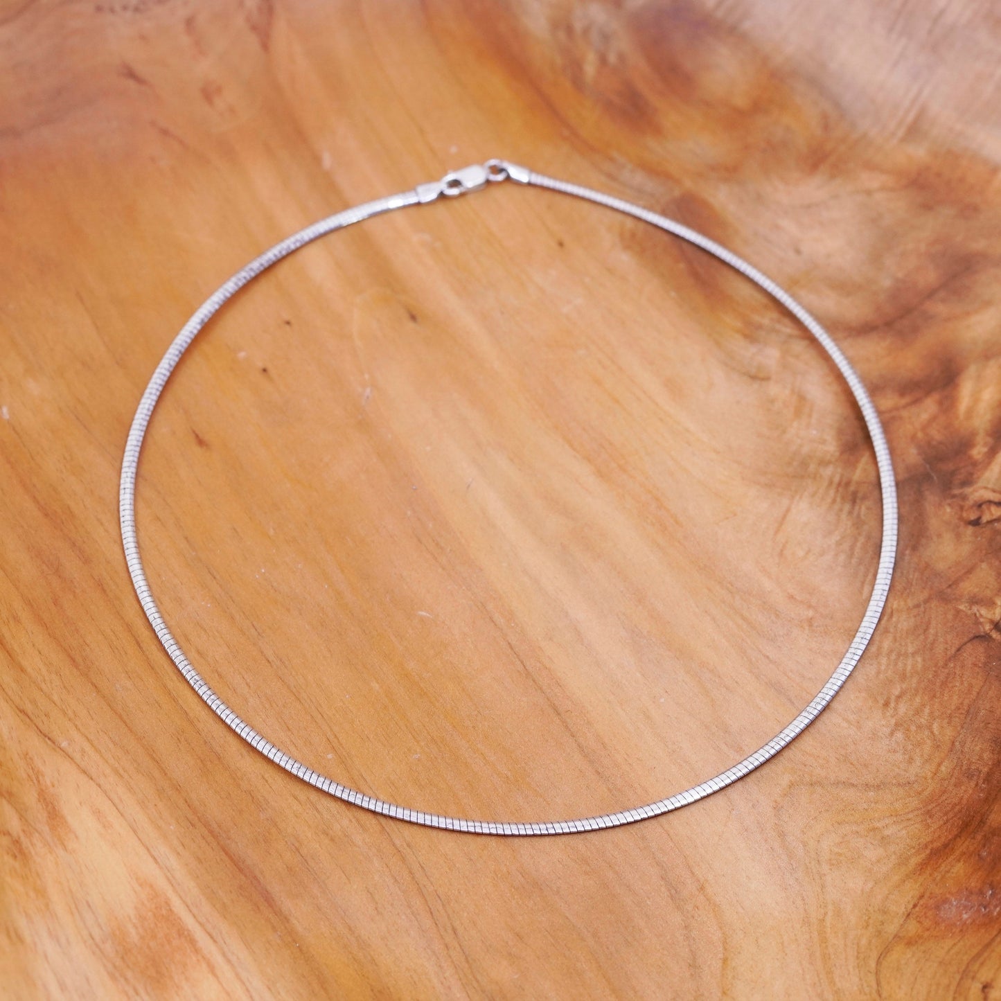 16”, 3mm, vintage Sterling silver omega chain, Italy 925 necklace