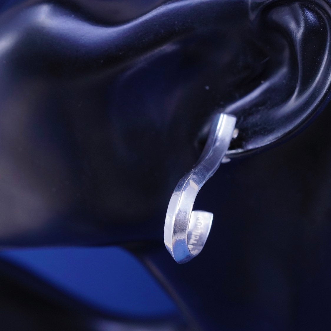 vtg modern minimalist sterling silver handmade earrings, mexico 925 hook drops