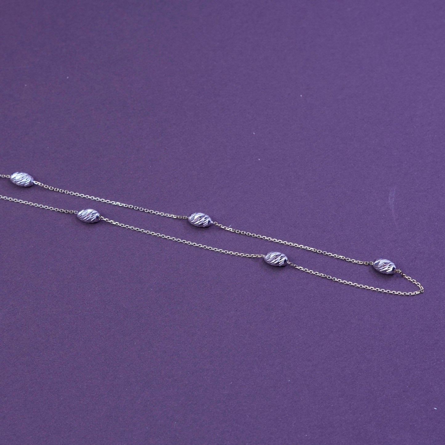 35”, vintage Turkey gold filled sterling 925 silver handmade necklace w/ beads
