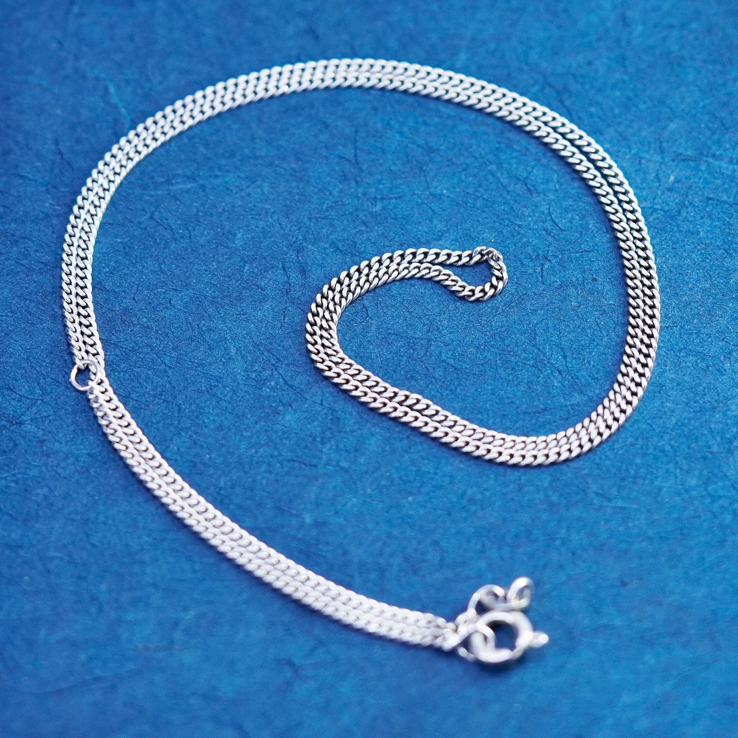 16+2”, 1mm, vintage Italy Sterling silver necklace, 925 curb chain