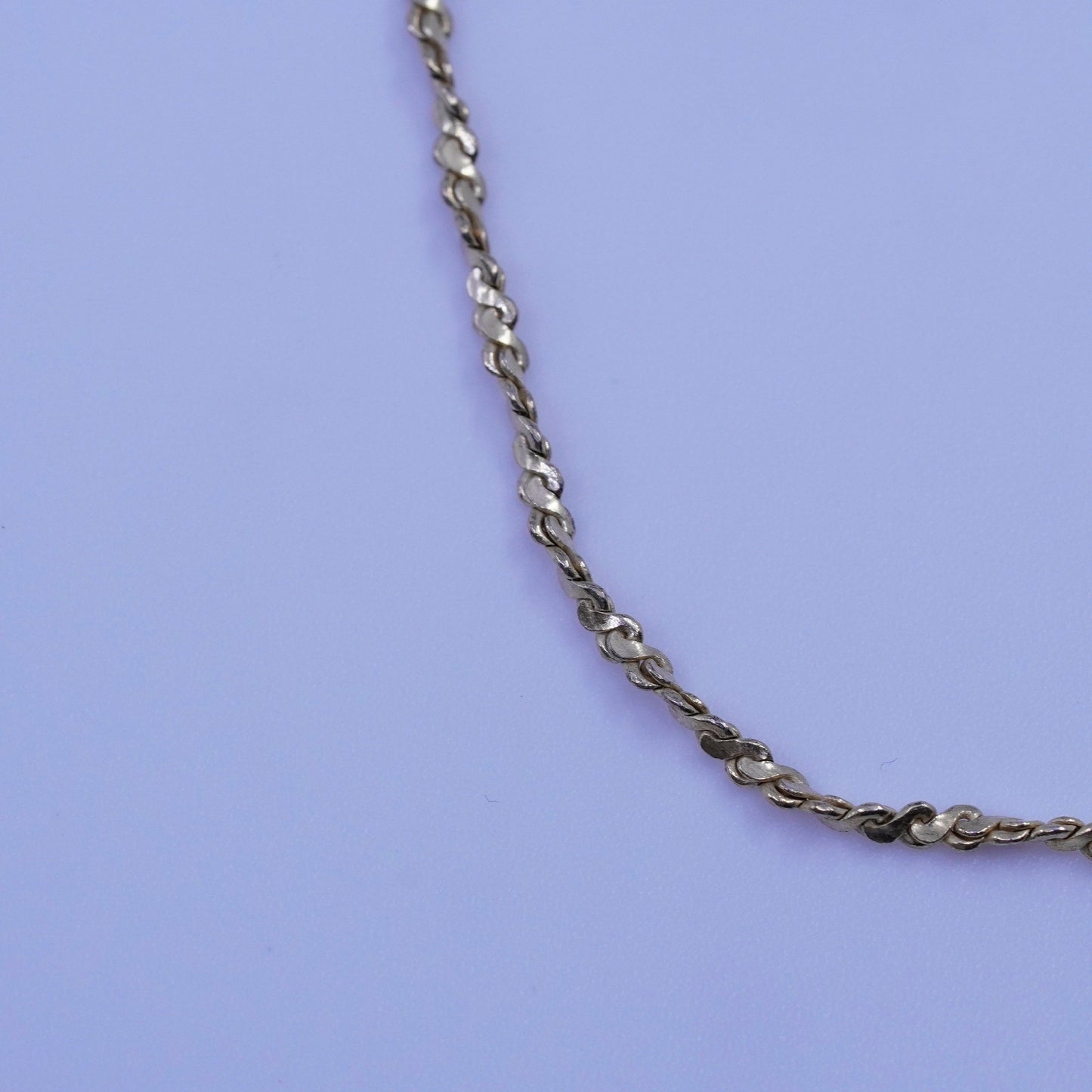8.25”, Italy vermeil gold over Sterling 925 silver bracelet, twisted S chain
