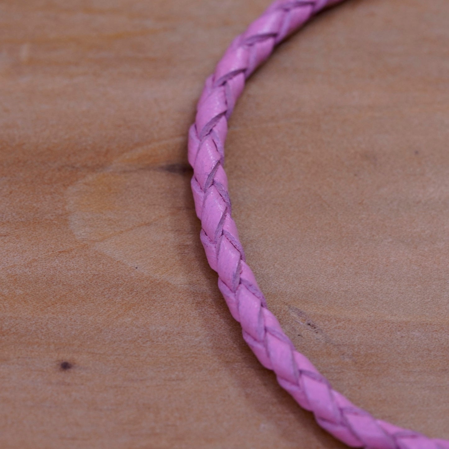 7”, braided woven leather bracelet with sterling 925 silver double heart charm