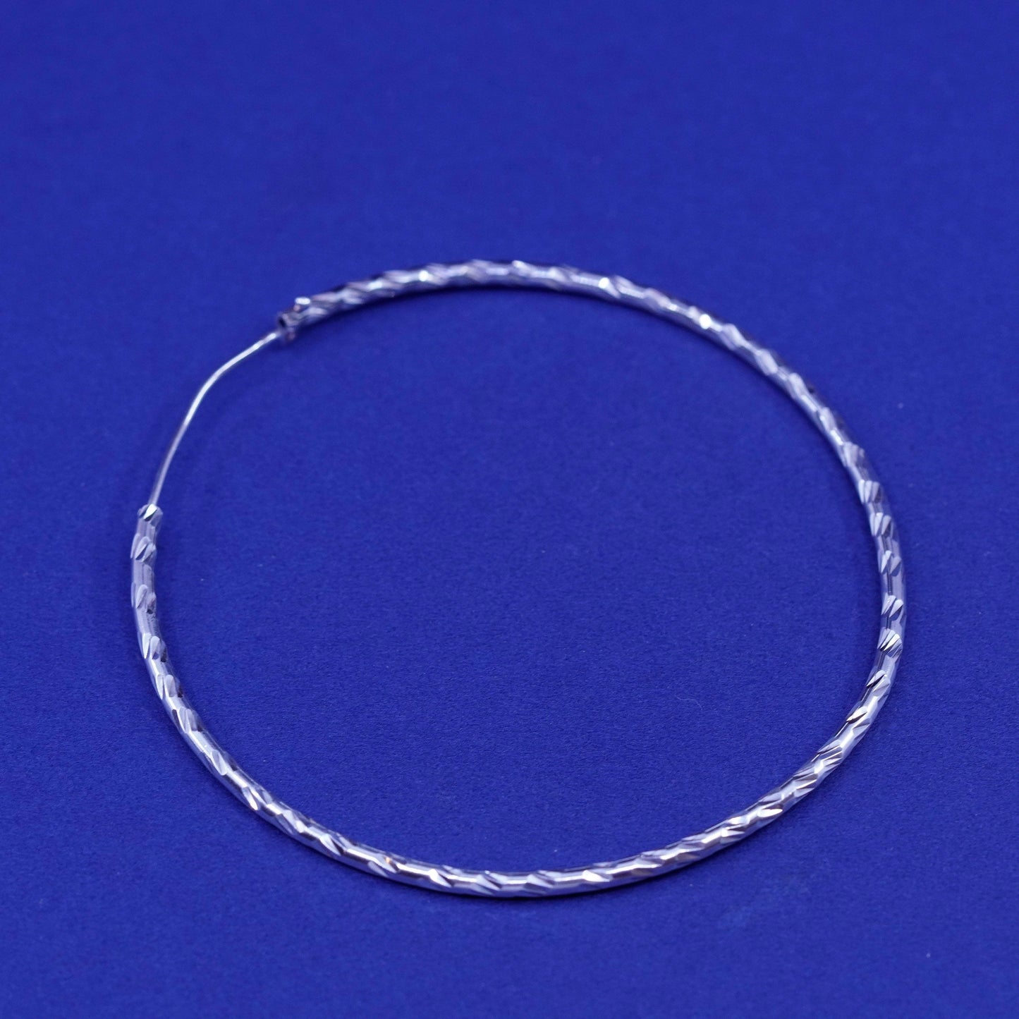 2.5”, vintage Sterling 925 silver handmade huge textured hoop earrings