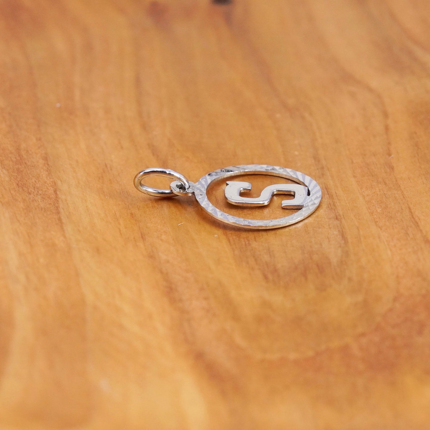 Vintage Sterling silver handmade pendant, 925 tag with initial s