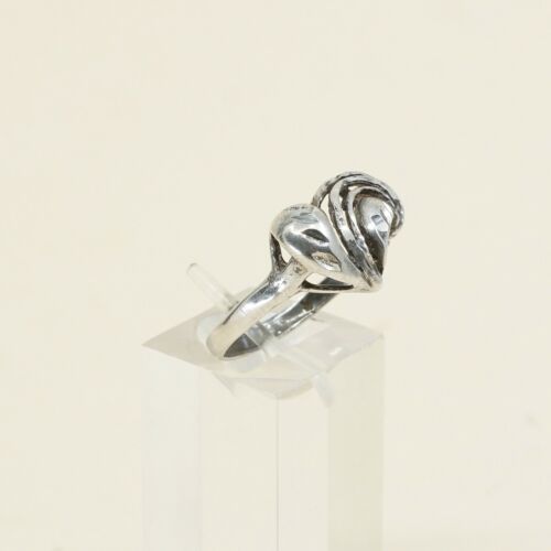 Size 8.25, Vtg Sterling Silver Handmade Ring, 925 Silver Band W/ Filigree Heart
