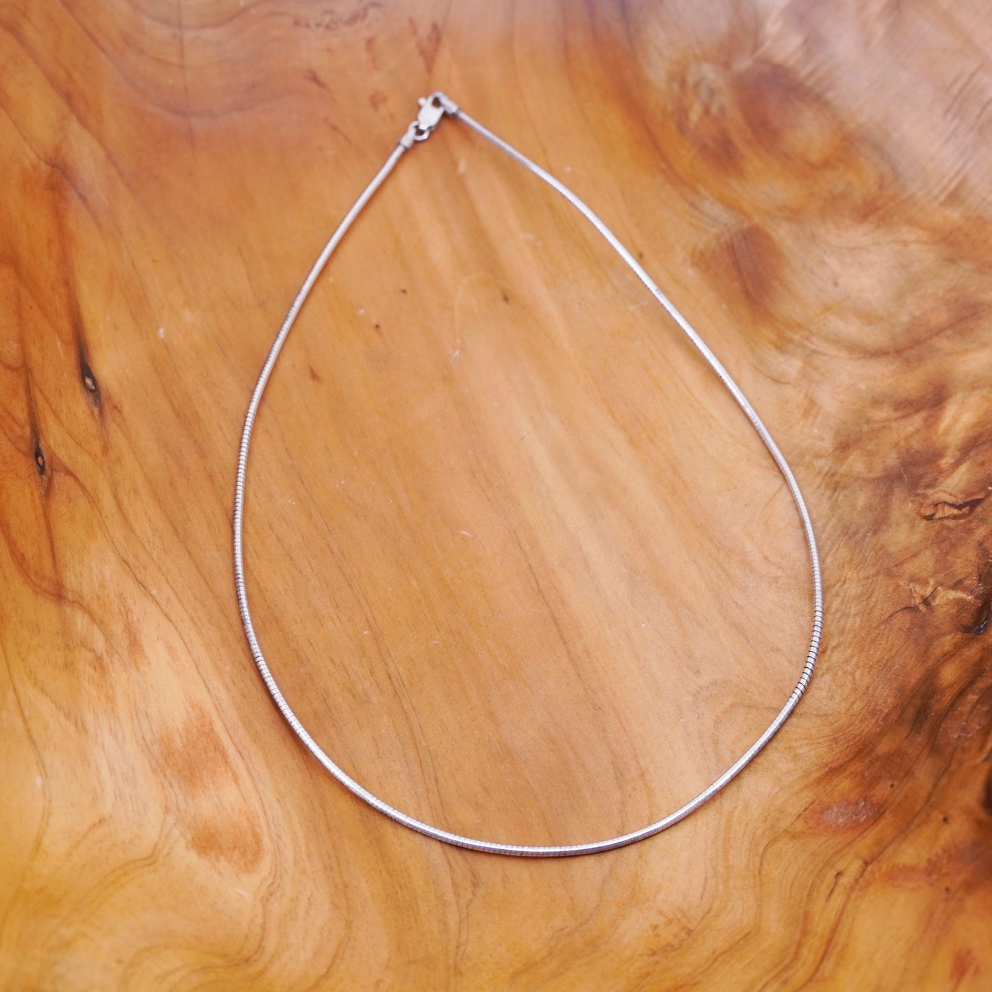 18”, 2mm, vintage sterling silver snake chain, Italy 925 silver necklace