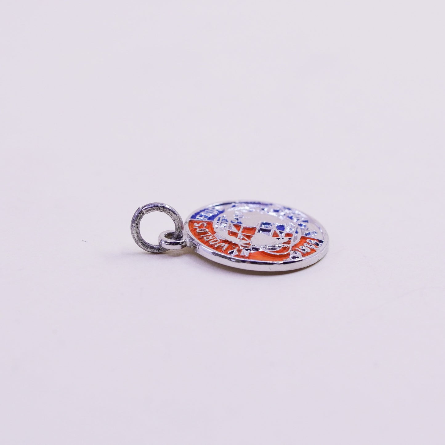 Vintage Sterling 925 silver handmade pendant my world fair charm