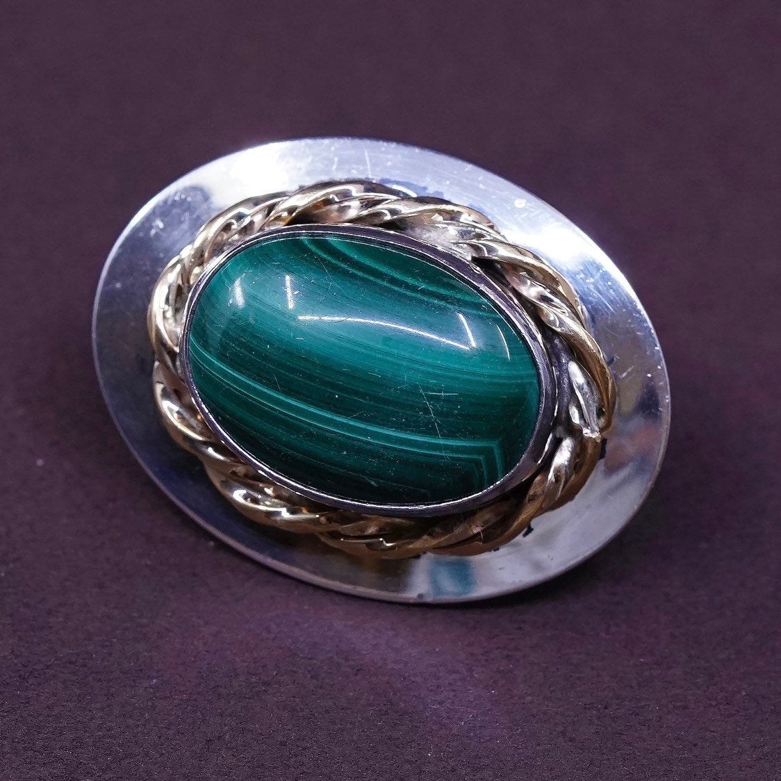 VHC Sterling silver earrings southwestern 925 studs w/ malachite N 14K GF cable