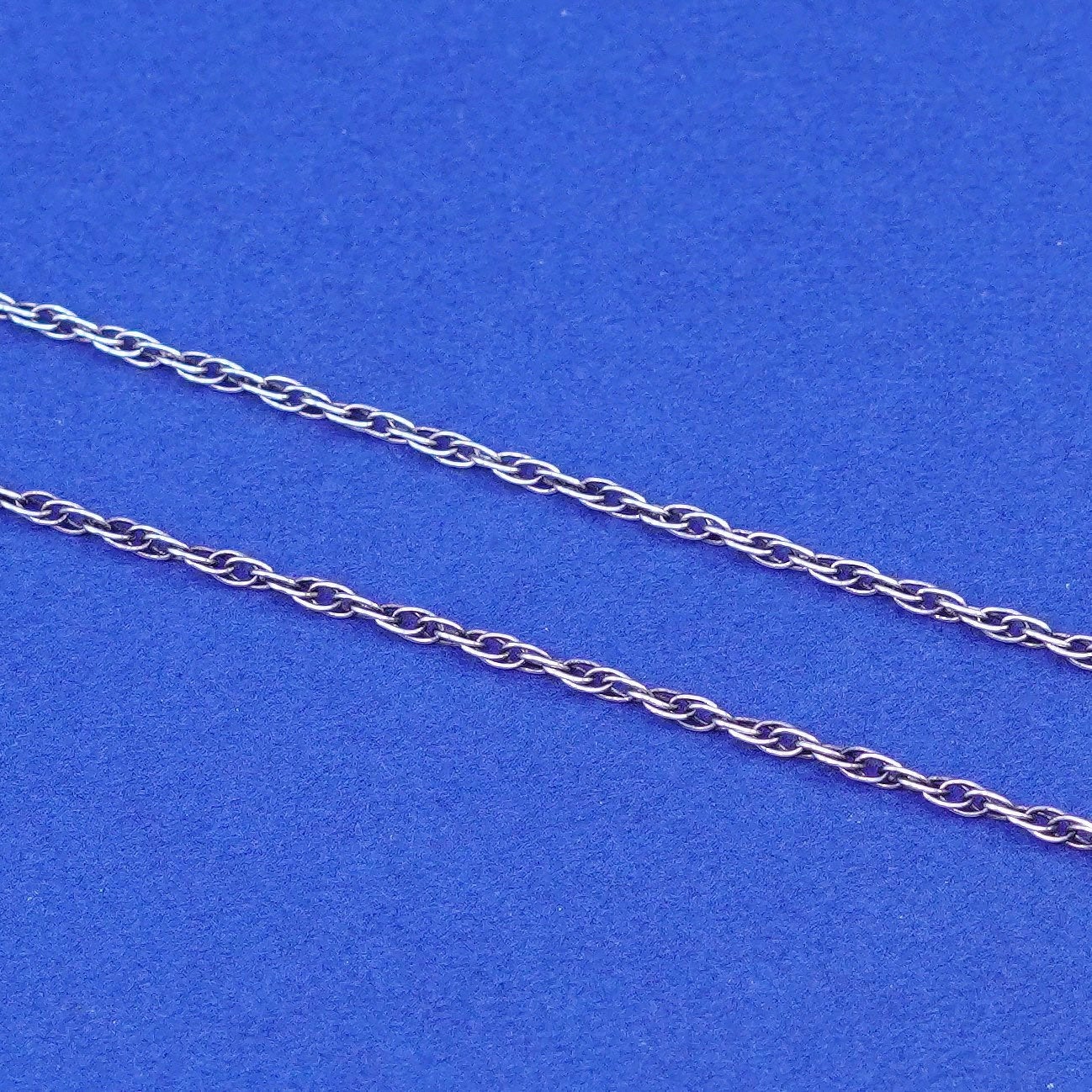 17.5”, 1mm, vintage Sterling silver necklace, 925 Singapore rope chain