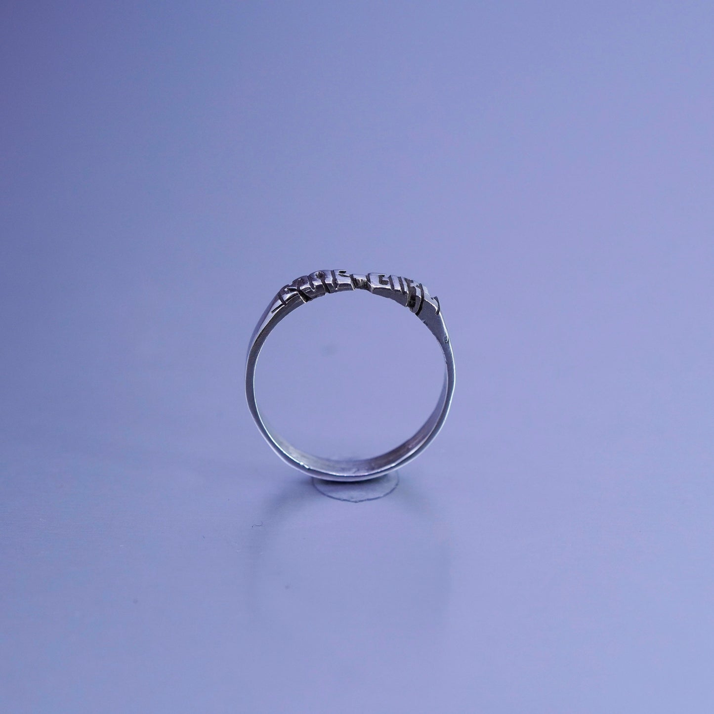 Size 8, vintage Shube Sterling 925 silver stackable ring, “moe girl” band