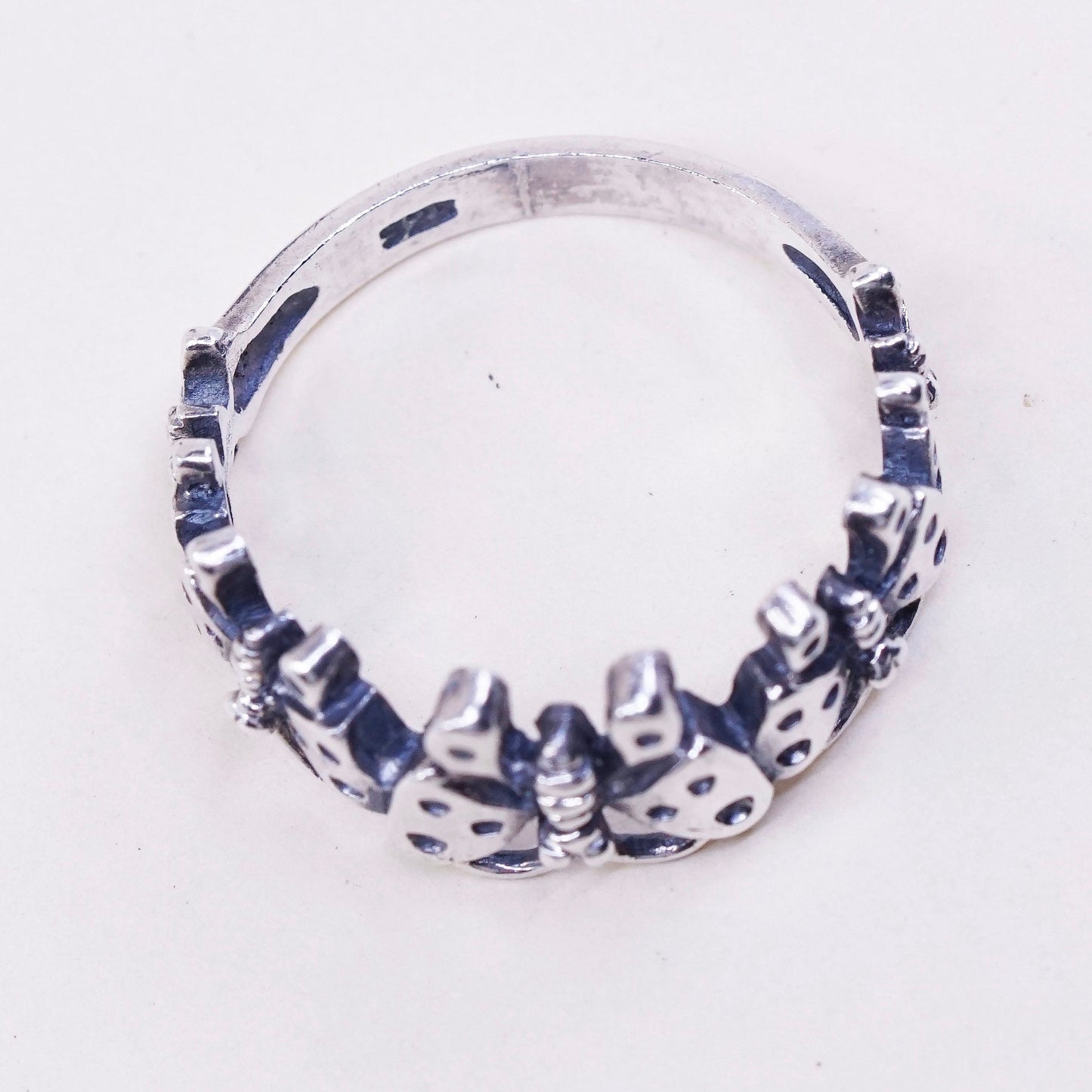 Size 9, vintage SE Sterling silver handmade ring, 925 butterfly band