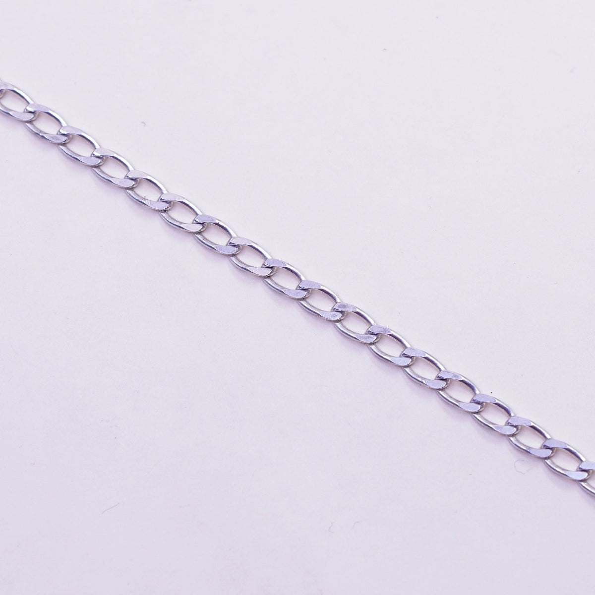 7.25”, Vintage milor sterling silver flatten curb bracelet bold 925 men’s chain