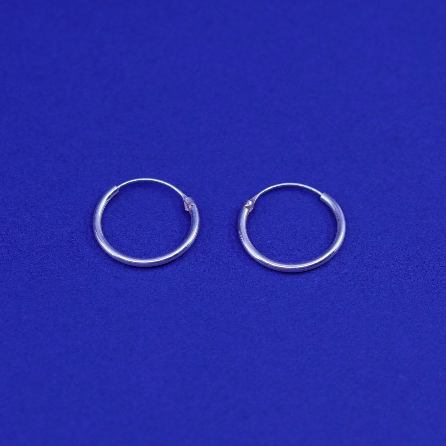 0.5”, vintage Sterling silver handmade hoop earrings, fine 925 huggie